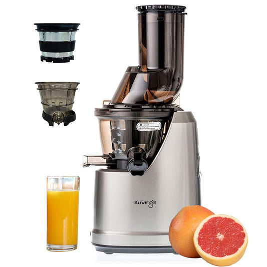 Kuvings B1700 Cold Press Whole Slow Juicer with Strainer |  Silver Smoothie + Sorbet Maker