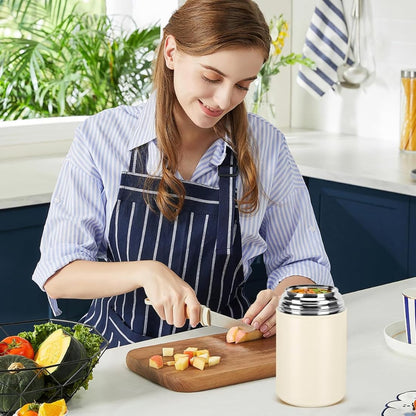 Clevora Vacuum Insulated Stainless Steel | Food Jar | 500 ml | Carry Handle | Hot & Cold |