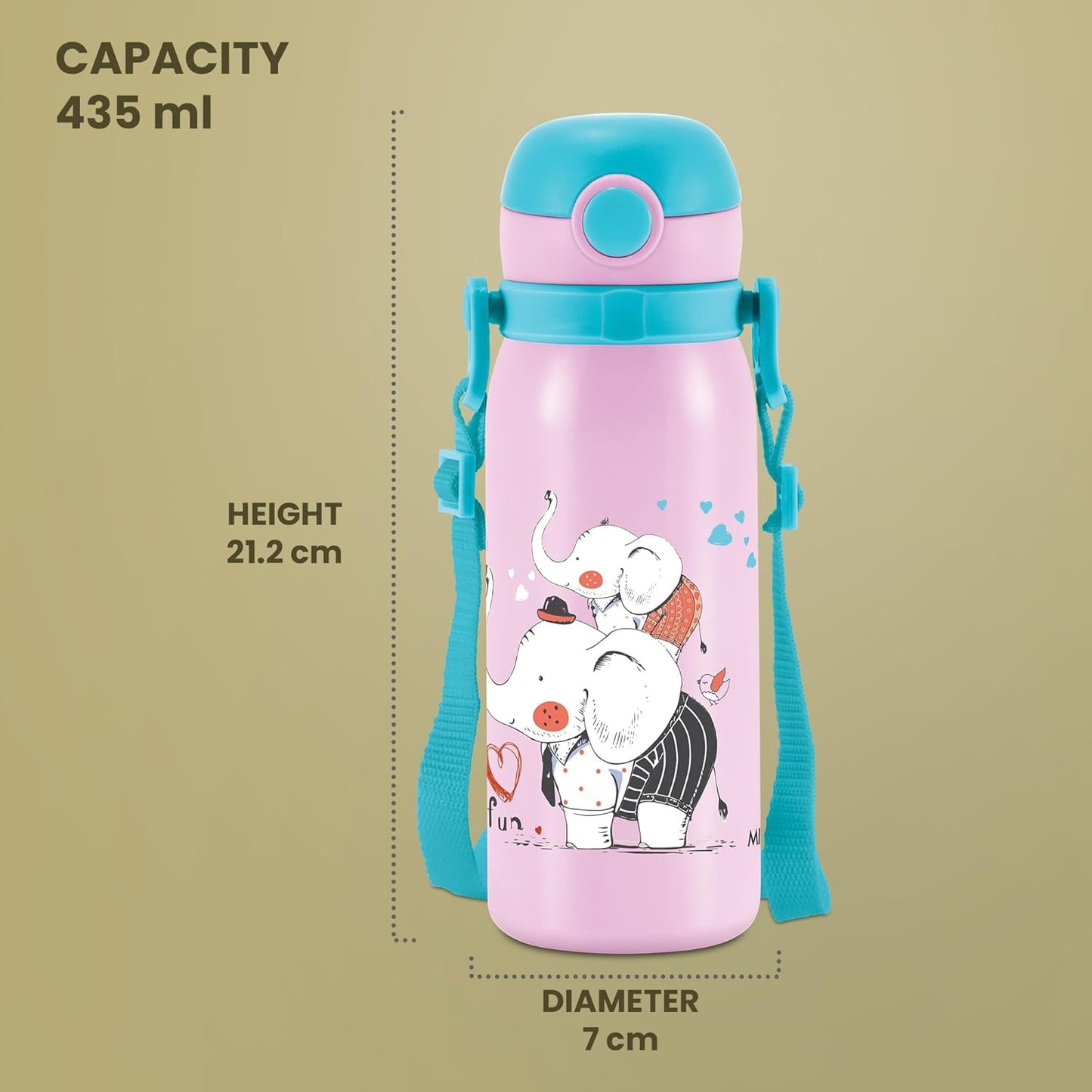 Milton Insulated Inner Stainless Steel Water Bottle | 450ml | Peach Purple |