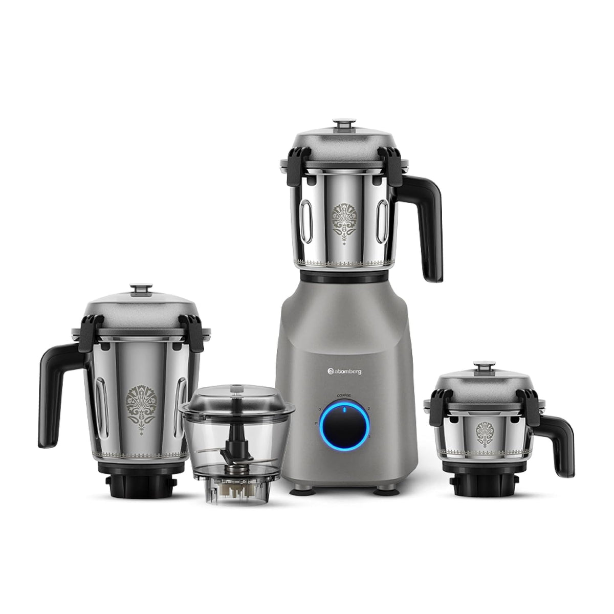 Atomberg Tavi Mixer Grinder | 4 Jars Including Chopper Jar | Unique Coarse Mode for Silbatta-Like Texture |