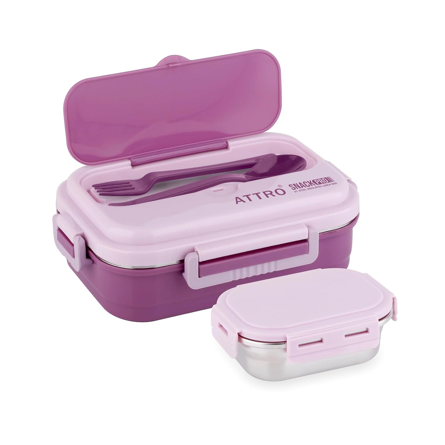 Attro SnackPro Insulated Lunch Box with 1 Small Container | Fork & Spoon | 1150ml |