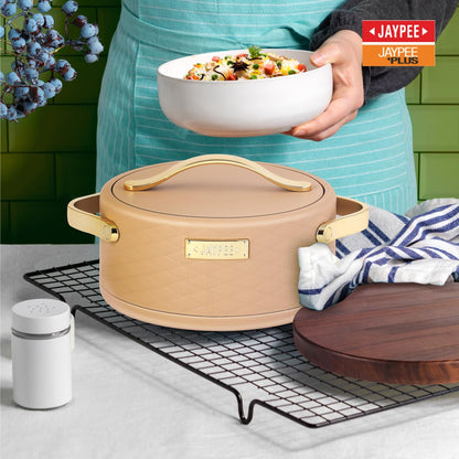 Jaypee Luxura Inner Stainless Steel Casserole | 1500ml | Brown | Unique Design |