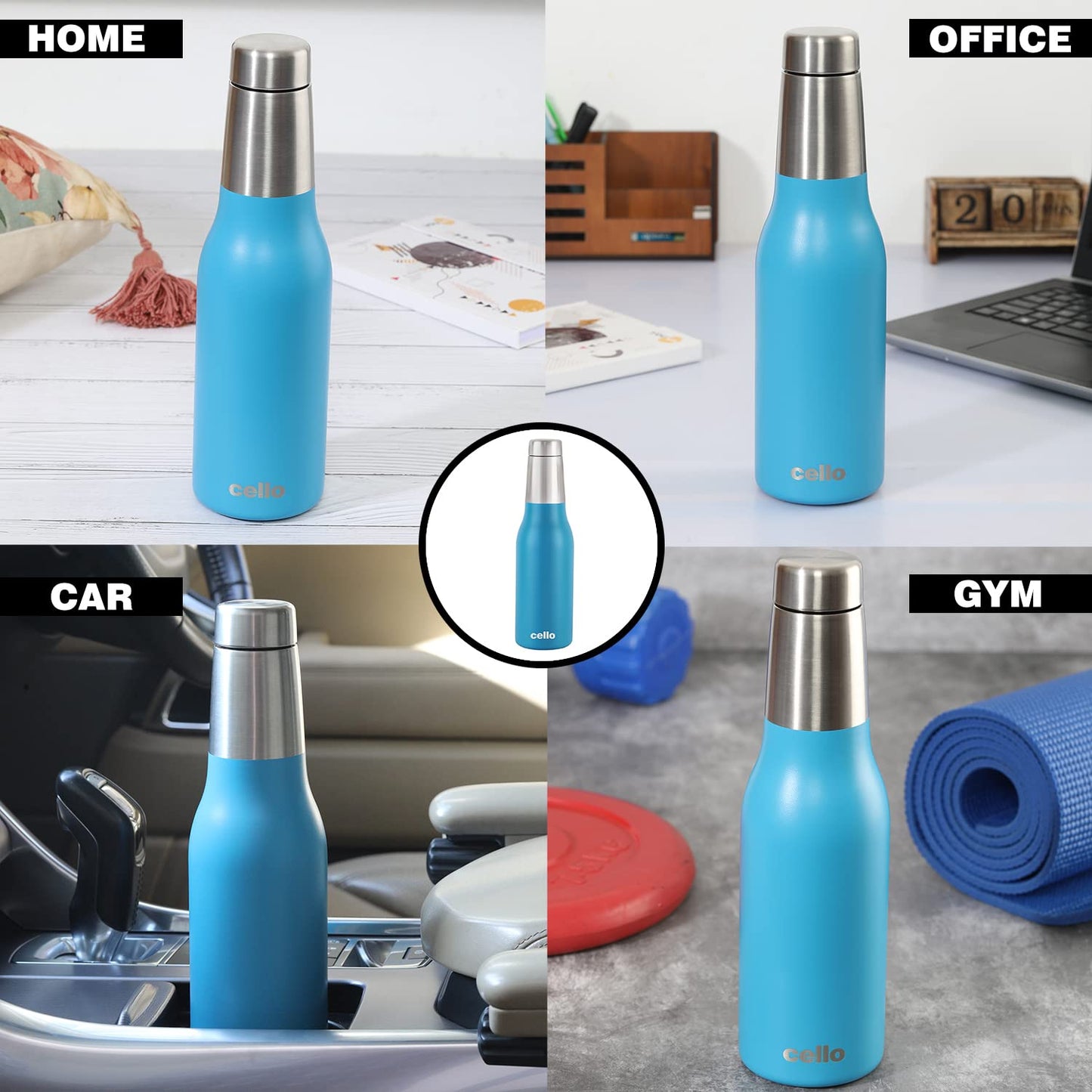 Cello Duro Tuff Stainless Steel Series Trek Flask | 900ml | Blue |