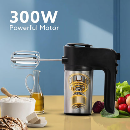 Agaro Elegant Stainless Steel  Hand Mixer | 300 Watts | Silver |
