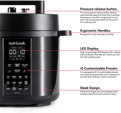 Nutricook | Electric Pressure Cooker | 6Litre | 1000W | 9 In 1 Instant