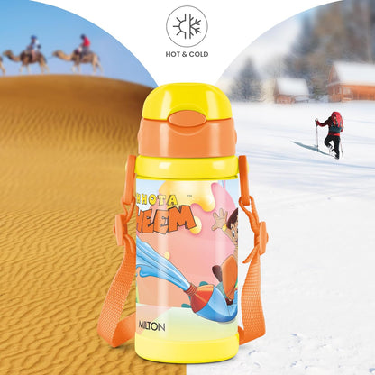 Milton Charmy Kids Chota Bheem Water Bottle | 400 ML | Yellow |