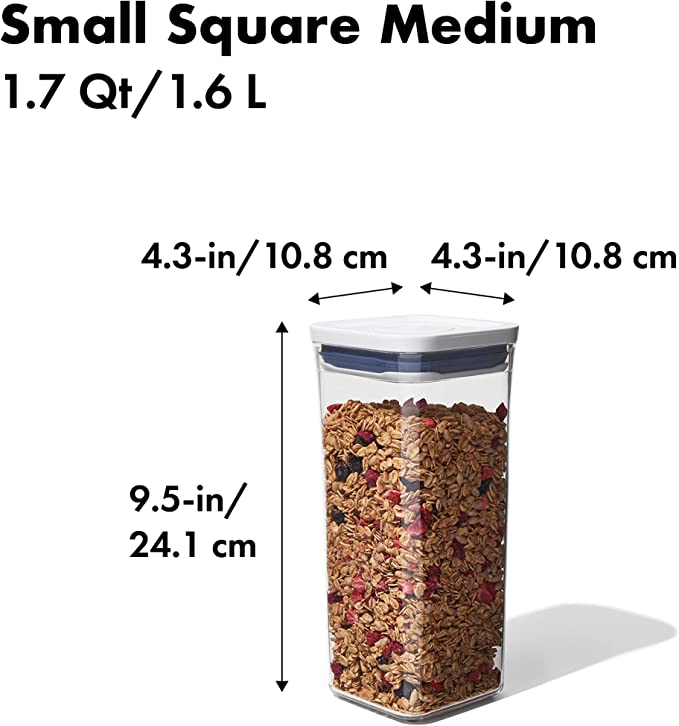 OXO GG Pop Container Small Square Medium 1.7 QT