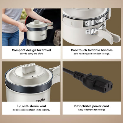 Prestige Electric Omnipot | 1000W | Cool-Touch Foldable Handles | Compact Design |