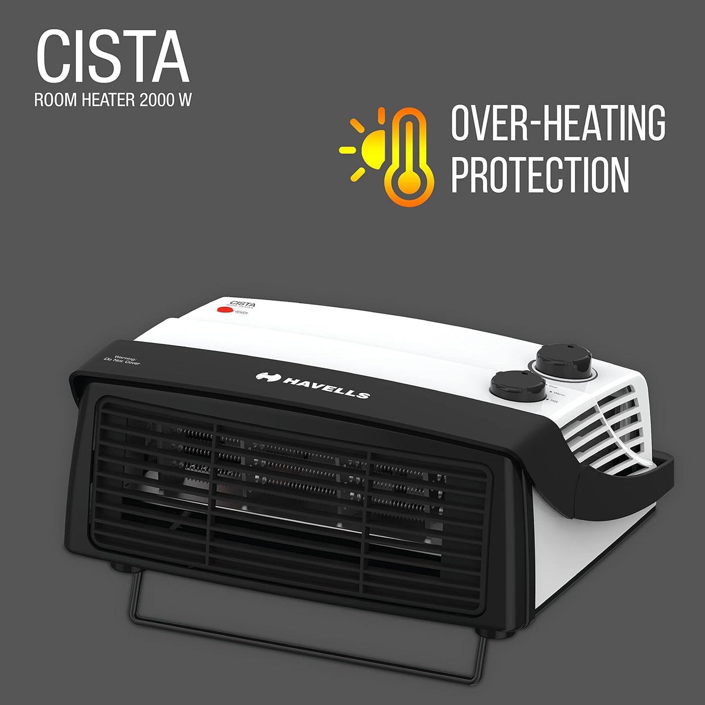 Havells Cista | Room Heater | White | 2000 W
