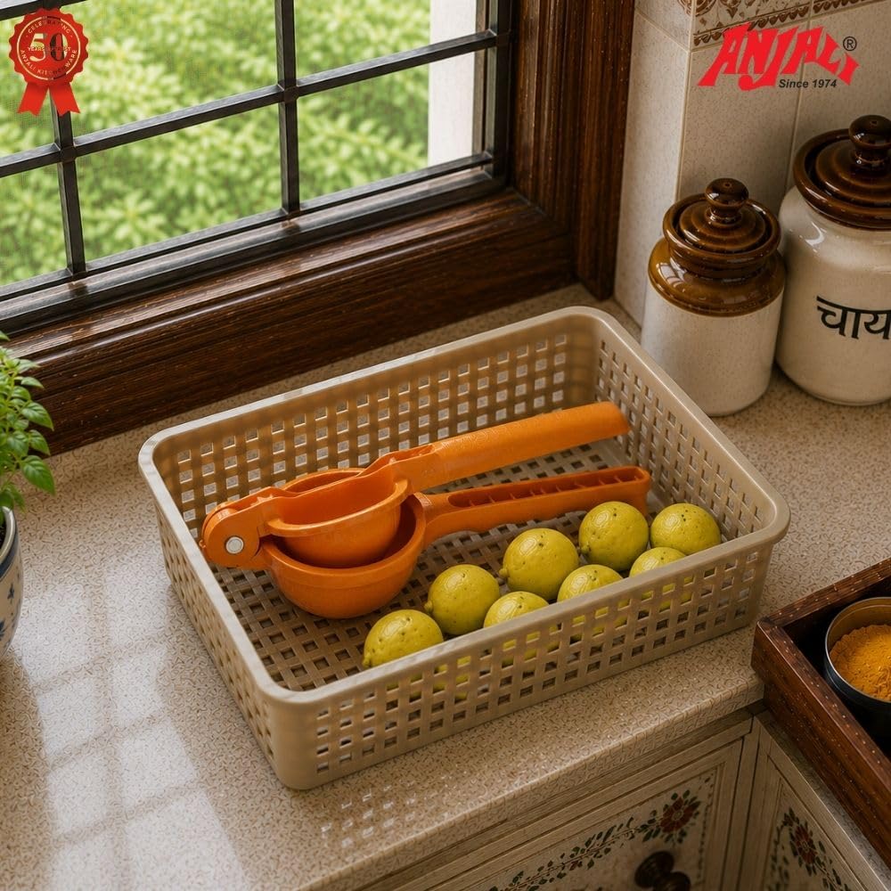 Anjali Large Lemon Squeezer | Brown | Seed and plup filter |