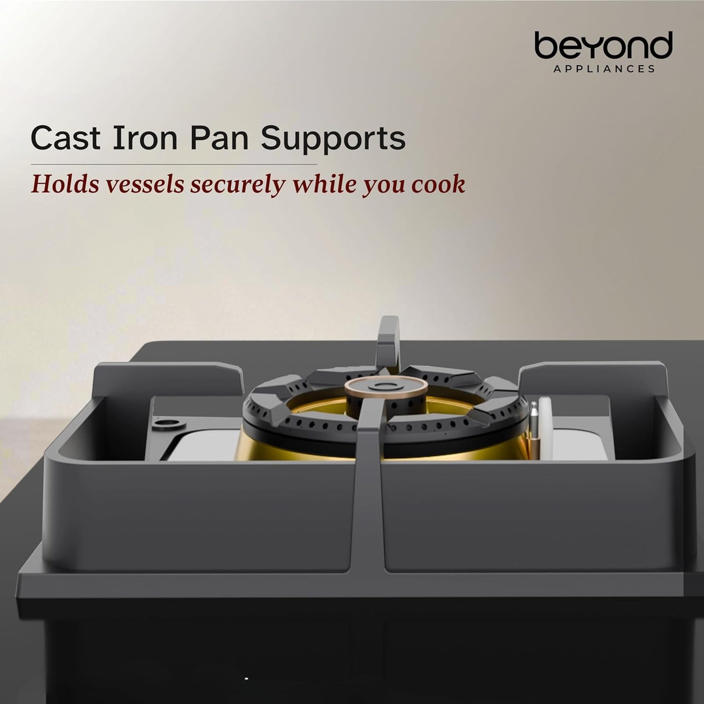 Beyond Appliances Dorado 4 Burner Smart Glass Hobtop Gas Stove | Auto Ignition | Digital Timer |