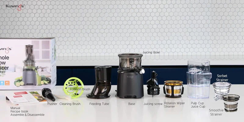 Kuvings EVO 810 with strainers | Professional Cold Press Juicer Slow| Black | Fruit & Vegetable Juicer