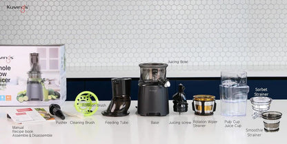 Kuvings EVO 810 with strainers | Professional Cold Press Juicer Slow| Black | Fruit & Vegetable Juicer