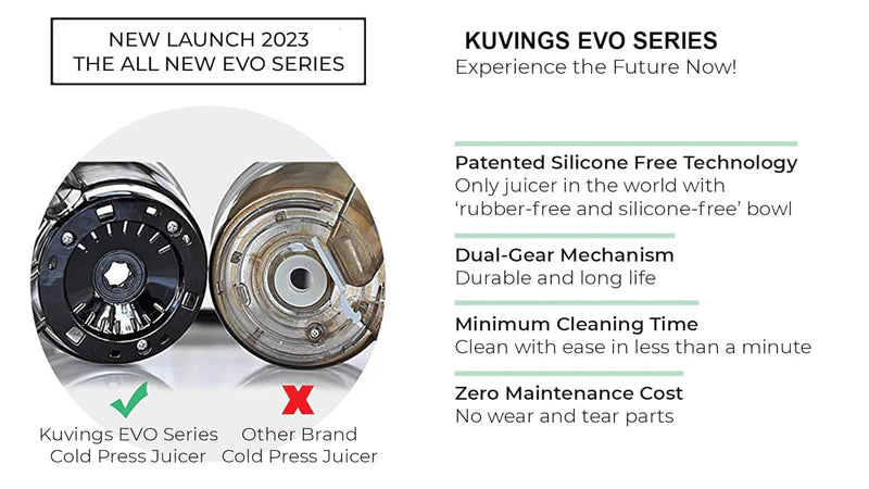 Kuvings EVO 810 with Strainers | Professional Cold Press Juicer Slow| Black | Fruit & Vegetable Juicer