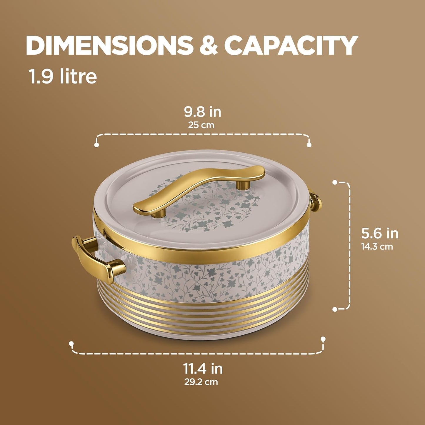 MILTON Insignia 2000 Casserole | 1900 ml | ISI Certified | Beige |