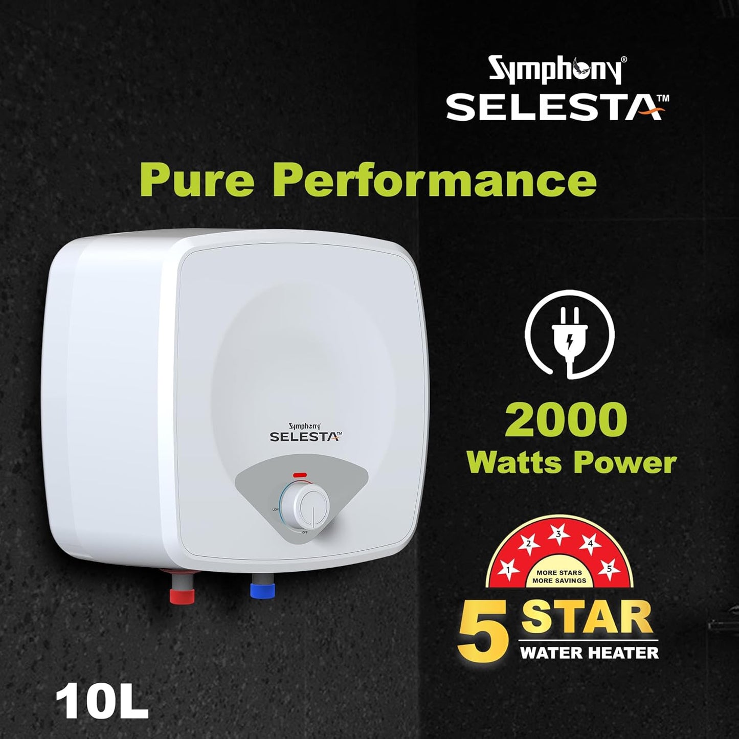 Symphony Selesta Geyser | 2KW Heating | White |