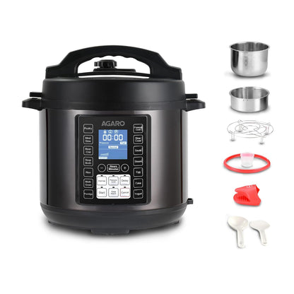 Agaro Imperial Rice Cooker | 8 Litres | 14 Preset Multi-cooking Functions | SS Pot | Black |