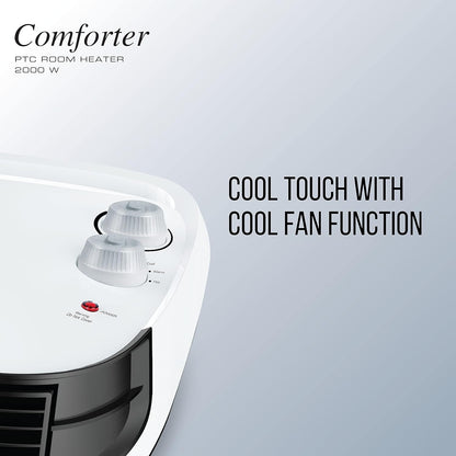 Havells Comforter 2000 Watt | Black and White | Overheat Protection | Easy to Carry | Adjustable Vent for Air Delivery