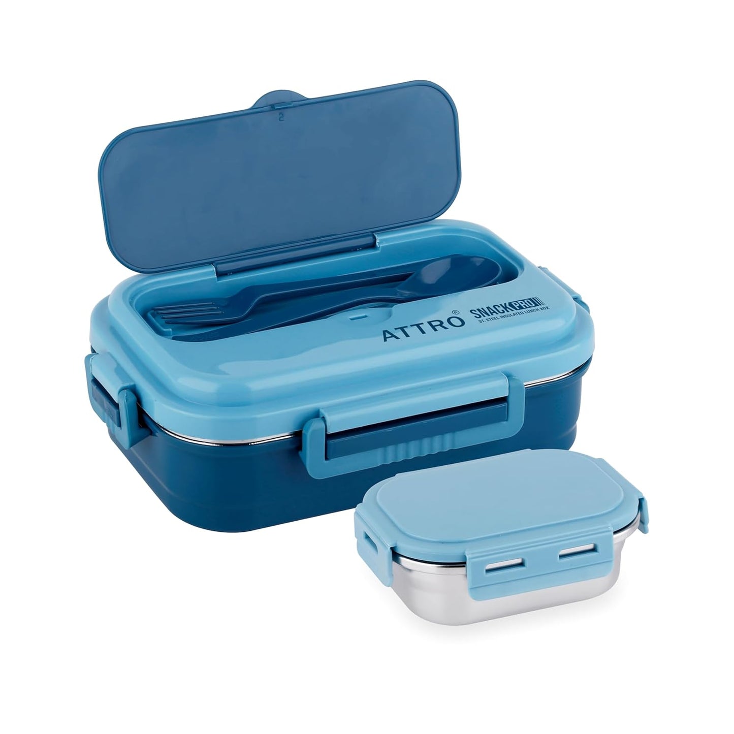 Attro SnackPro Insulated Lunch Box with 1 Small Container | Fork & Spoon | 1150ml |