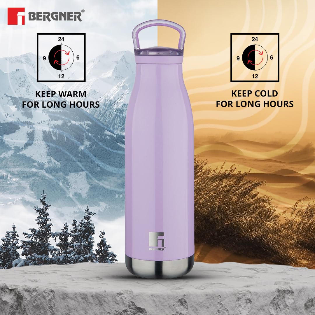 Bergner Walking Thermo Steel Bottle/Flask | 750 ml | Purple |