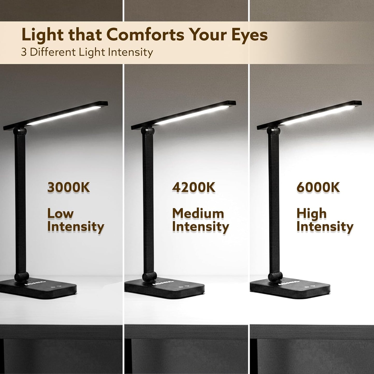 AGARO Regal Study Table Lamp | 5W LED Desk Light | USB Type-C | Touch Control |