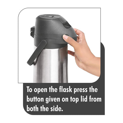 Milton Pinnacle 2000ml Thermosteel | 24 rs Hot & Cold | Silver |