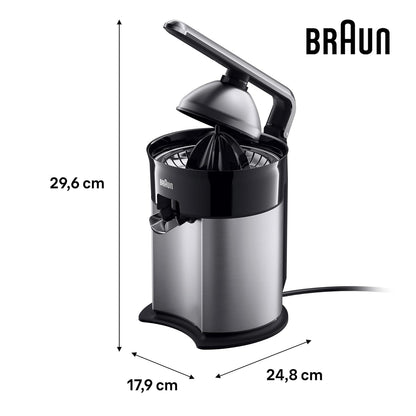 Braun Quick 7 Citrus Juicer | Unique Anti Drip System | Stainless Steel Body |