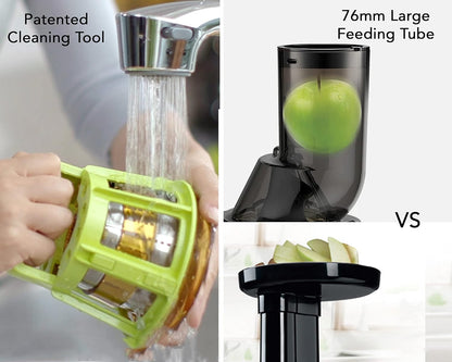 Kuvings B1700 Cold Press Whole Slow Juicer with Strainer |  Silver Smoothie + Sorbet Maker