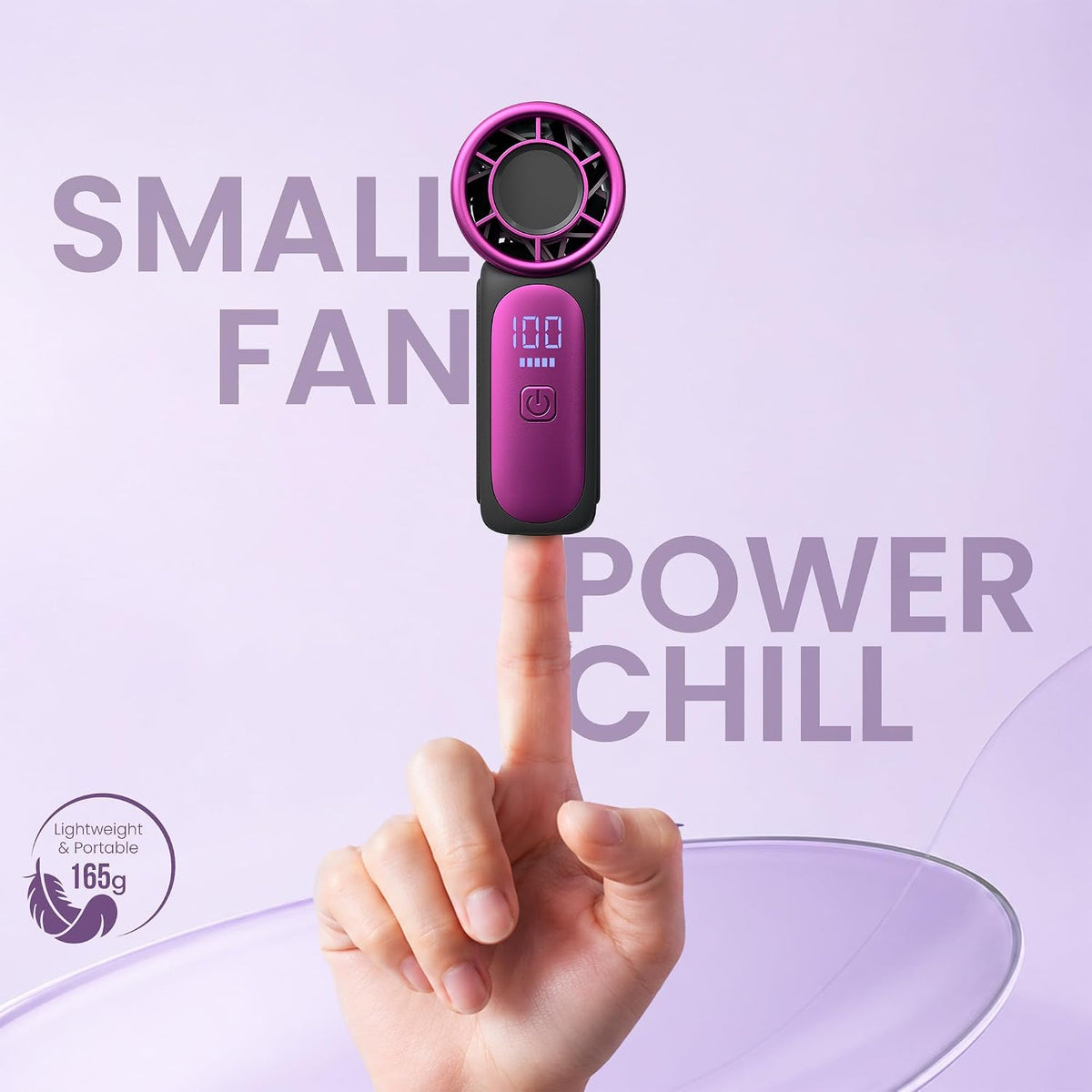 Portronics Toofan Nano Rechargeable Handheld Mini Fan | 3000mAh Battery | 18000 RPM | 5 Speed Modes | LED Display |