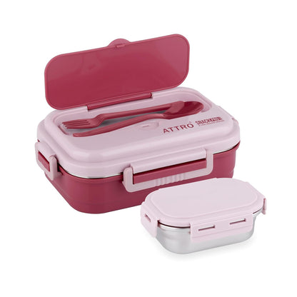 Attro SnackPro Insulated Lunch Box with 1 Small Container | Fork & Spoon | 1150ml |