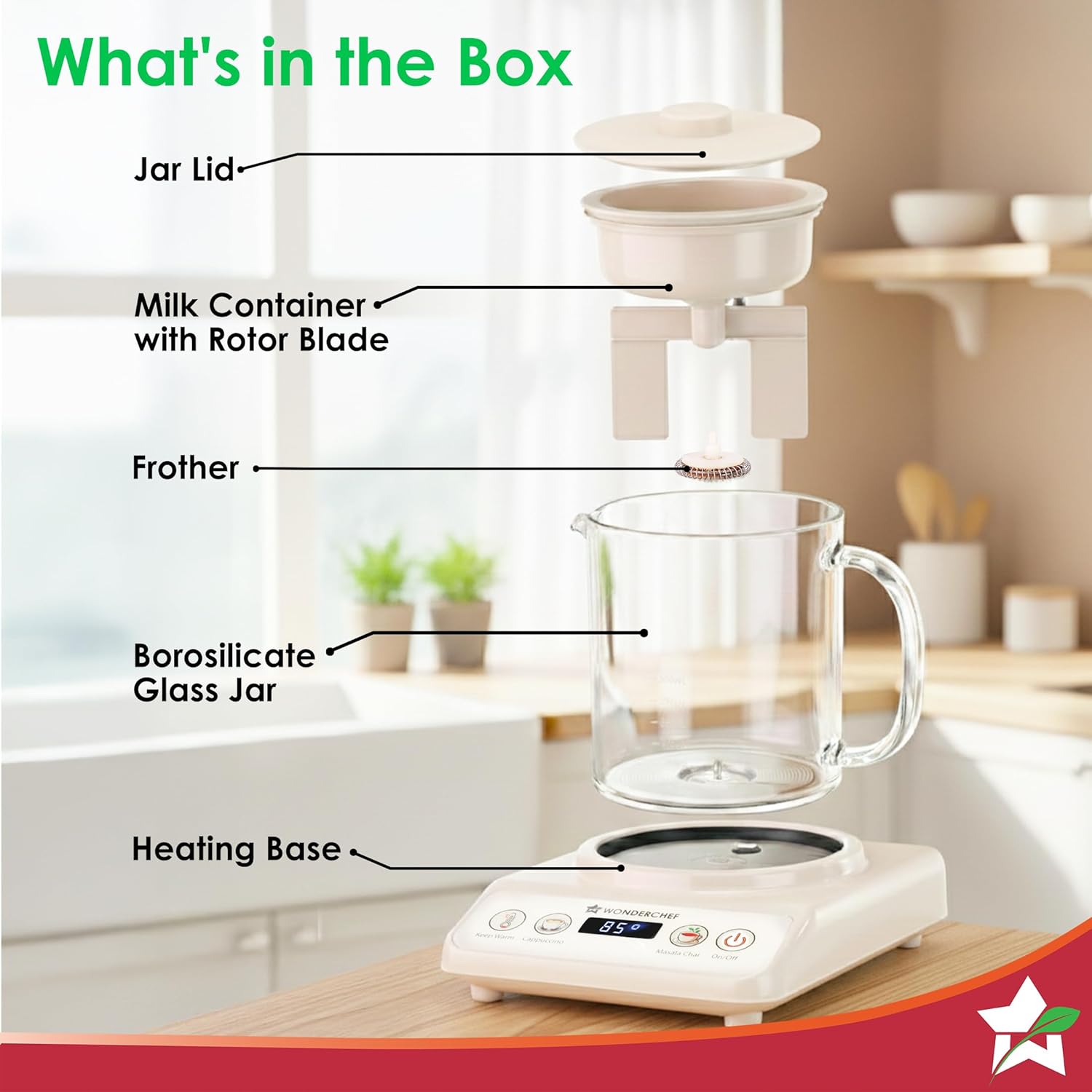 Wonderchef Chai Maker | Fully Automatic | Tea & Cappuccino Maker | 500 ML | 2 Year Warranty | - Infinia Home and Kitchen