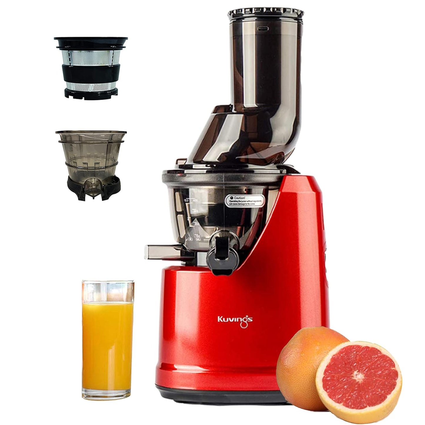 Kuvings B1700 Cold Press Whole Slow Juicer with Strainer |  Red Smoothie + Sorbet Maker