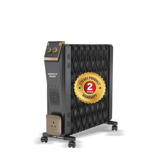 Havells 9 Fin Hestio Wave Fin OFR (Oil Filled Radiator) | Room Heater | 2400 W | 3 Heat Settings