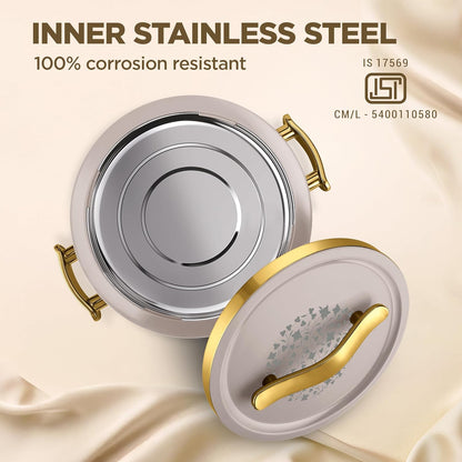 MILTON Insignia 2000 Casserole | 1900 ml | ISI Certified | Beige |