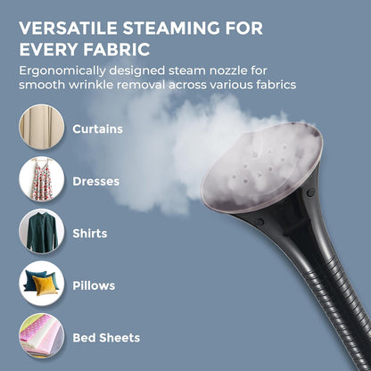 HAVELLS Fyber Garment Steamer | 1600 Watt | 3 Steam Control | Quick Steam Ready | 1.3L Detachable Tank