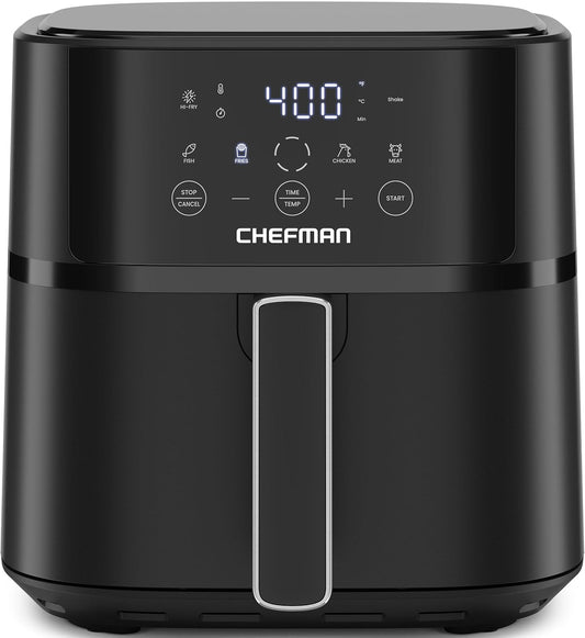 Chefman 6 QT Compact Airfryer | Hi-Fry Technology | Touchscreen Controls | Black |