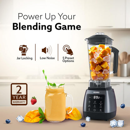 Agaro Royal Professional Blender | 5 Preset Function | 2000W | 9 Speed | Black |