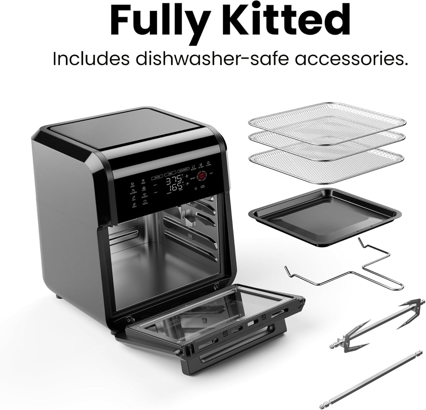Chefman Multifunctional 12QT Air Fryer Oven | Digital Timer | Touchscreen | 12 Presets |