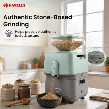 Havells Nutri Grind Atta Mill | 400W | High Torque Induction Motor | Slow Speed Grinding