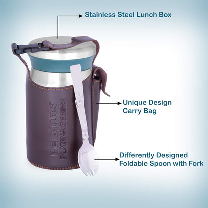 PE Birds Opal Sambar Jar with Unique Carry Bag | 550ml | Detachable Spoon |