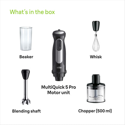 Braun MultiQuick 5 Pro Hand Blender | 1000W | Stainless Steel | Lightweight | White |