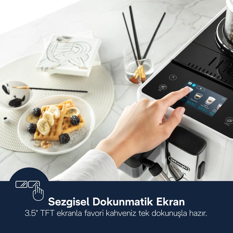 Delonghi Rivelia Coffee Machine | White | Fully Automatic