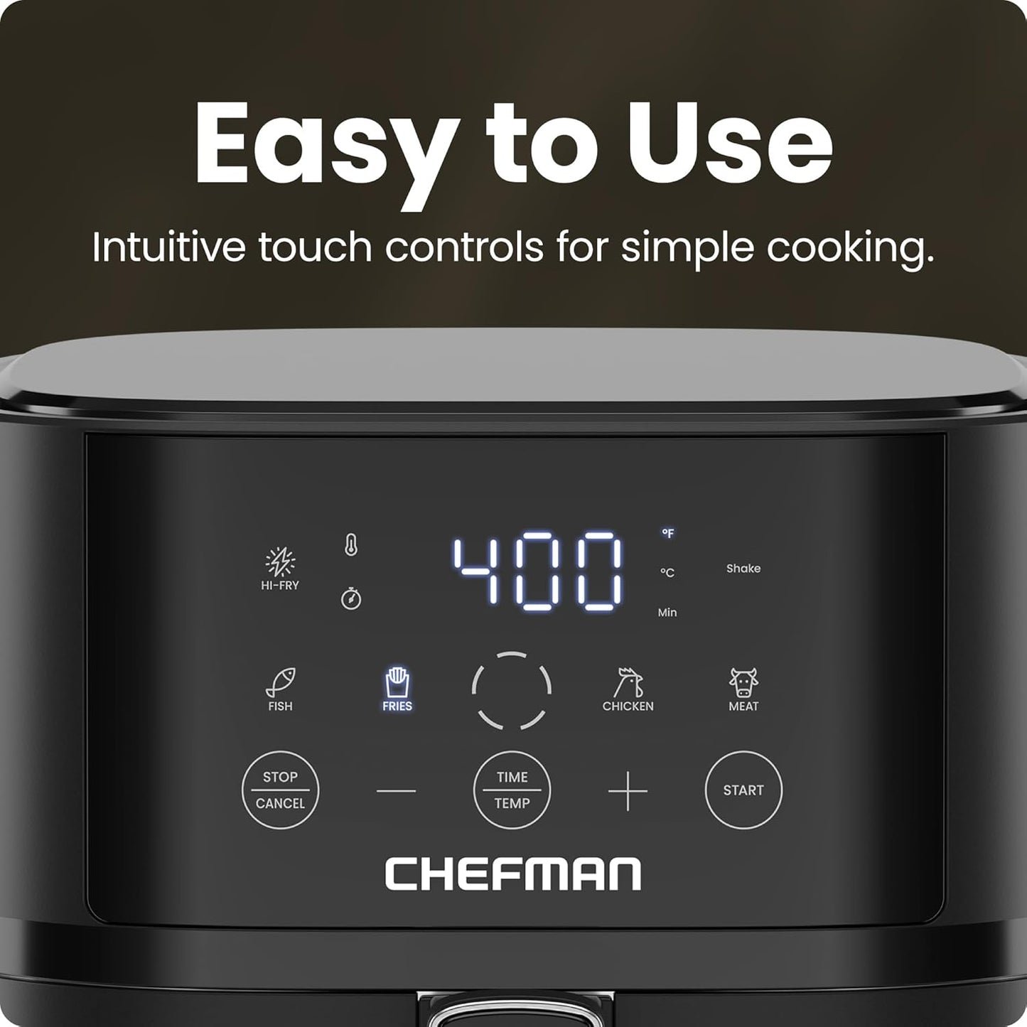 Chefman 4 QT Compact Airfryer | Hi-Fry Technology | Touchscreen Controls | Black |