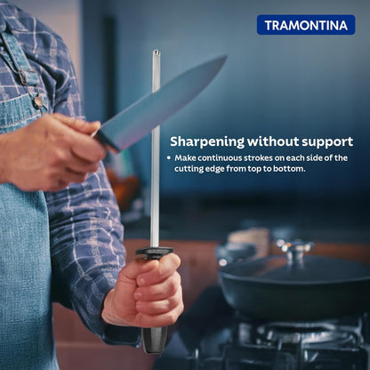 Tramontina Knife Sharpener | Ergonomic Grip |Easy Sharpening & Durable | Kitchen Sharpening Tool |