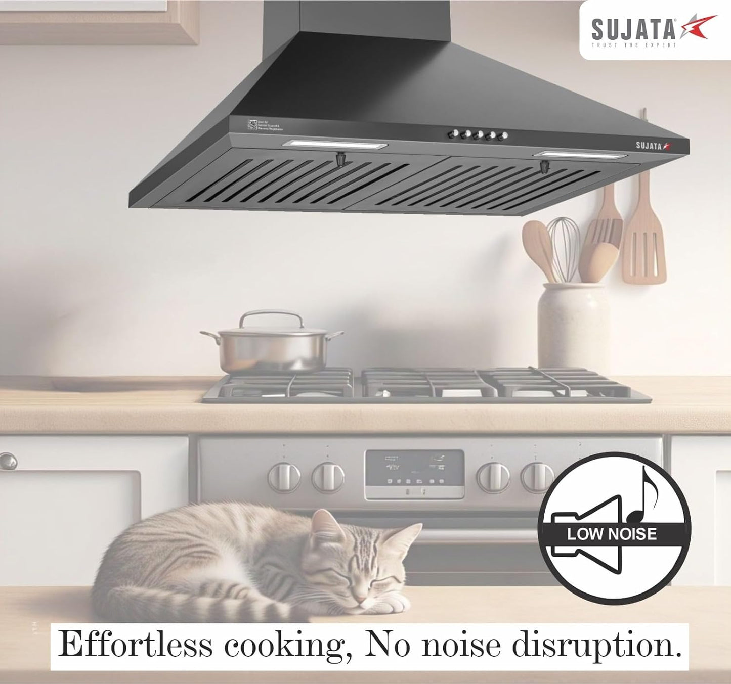 Sujata Jade 60 cm Chimney| Kitchen Chimney For Home | Dual Baffle Filter | High Air Suction |