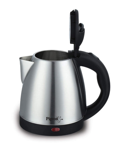 Pigeon Stainless Steel Hot Electric Kettle | 1.5 Litre | Silver | Automatic Shut Off | Ergonomic Handle |