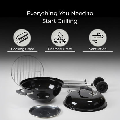 Exousia Charcoal BBQ Grill | 47 cms | 4 Legs for Sturdy Balance |
