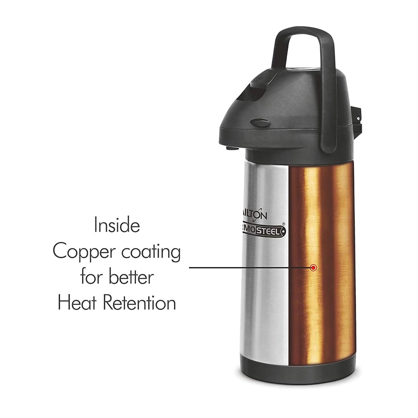 Milton Pinnacle 2000ml Thermosteel | 24 rs Hot & Cold | Silver |