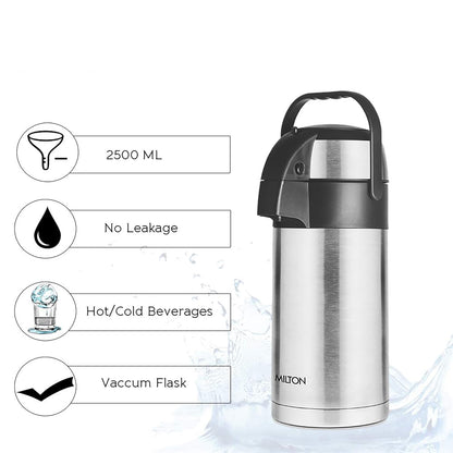 Milton Beverage Dispenser | 2500ml | Silver | Flask |