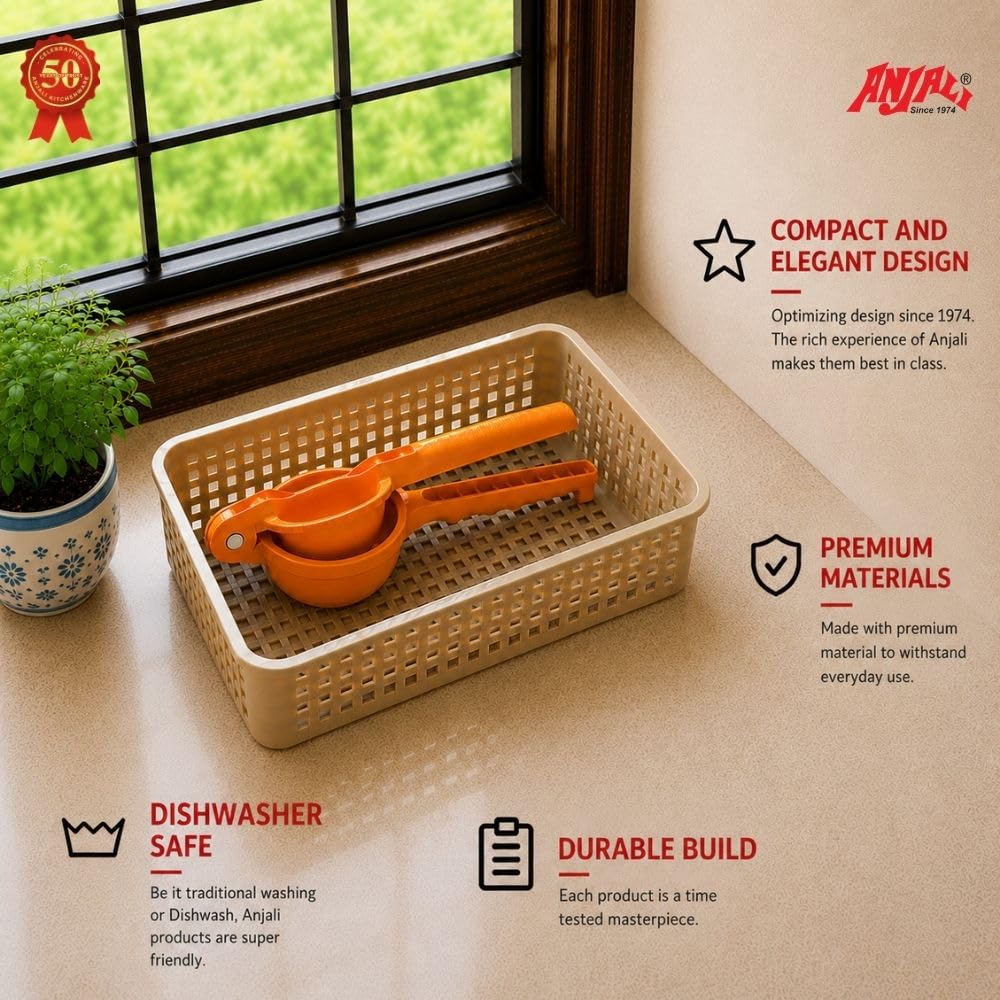 Anjali Large Lemon Squeezer | Brown | Seed and plup filter |